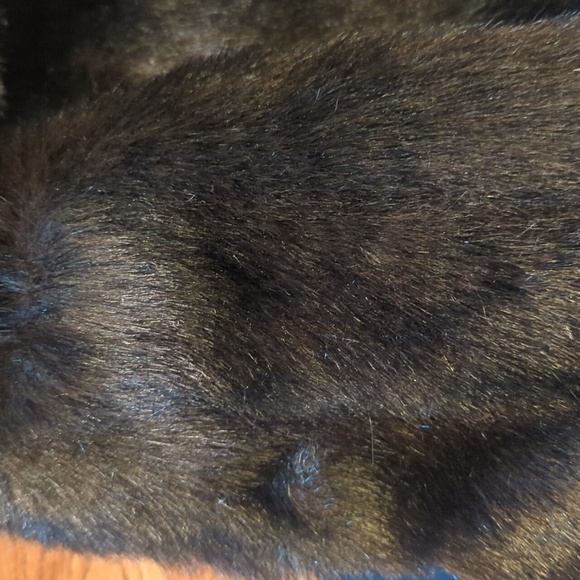 Vtg Faux Mink Fur Jacket Atelier reversible plush black Old Money warm zip  sz S - Picture 7 of 11